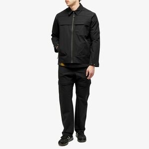 Wood Wood Men’s Lennon Zip Shirt Jacket Size M in Black Minimalist Coat